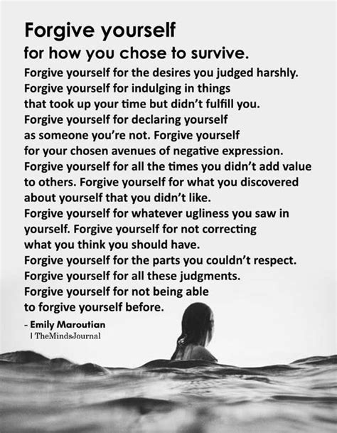 Forgive Yourself For How You Chose To Survive · Moveme Quotes