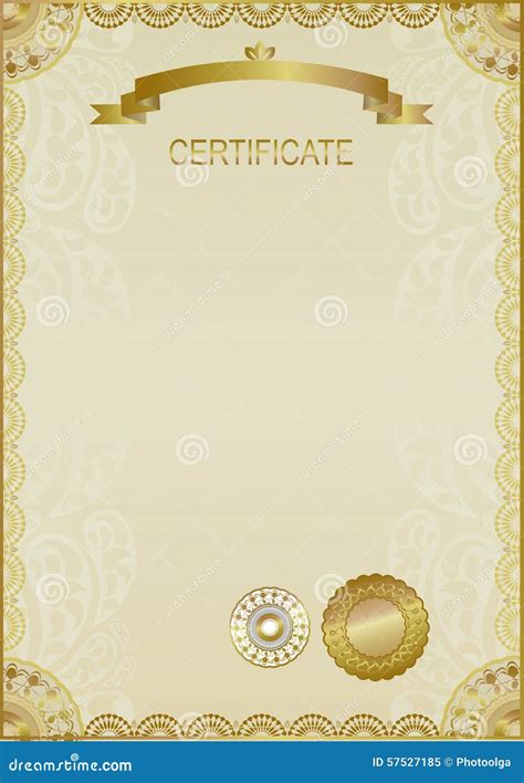 Gold Certificate Stock Vector Illustration Of Diploma 57527185
