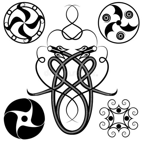 Set Of Celtic Patterns Stock Vector Illustration Of White 6540588