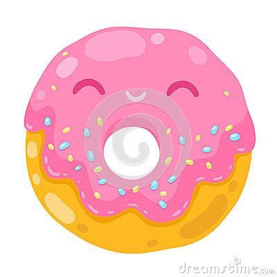 Cute Smiling Donut Cartoon Food Illustration Food Illustrations