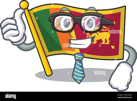 Flag Sri Lanka Cartoon With In Businessman Character Stock Vector Image
