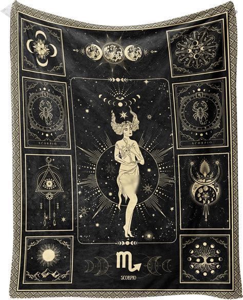 scorpio constellation blanket astrology sign throw blanket witchy room decor soft