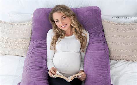 Amazon Com Angqi Pregnancy Body Pillow With Velvet Cover U Shaped Body Pillow Dark Purple Baby