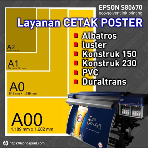 Cetak Poster Ukuran A2 Eco Print S80670