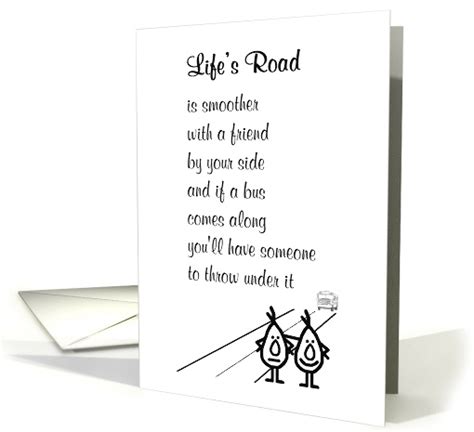 Lifes Road A Funny Friendshipthinking Of You Poem Card 1515216