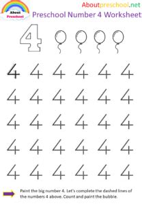 preschool fun number worksheet   preschool