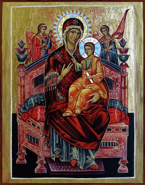 Most Holy Mother Of God Pantanassa Orthodox Icon Painting By Lala Lotos