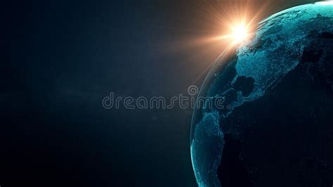 Digital Globe In Space Futuristic Global Technology Abstract