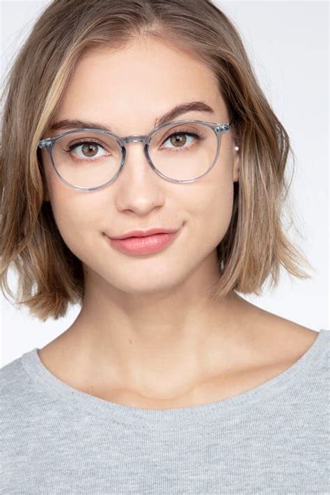 Amity Crystalline Clear Blue Eyeglasses Eyebuydirect In 2020 Glasses Frames Glasses For