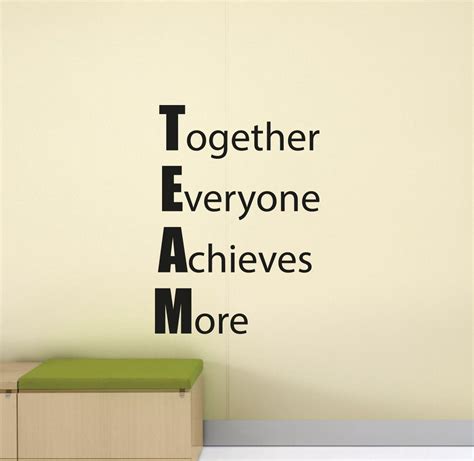 Together Everyone Achieves More Wall Decal Teamwork Poster Office Sign