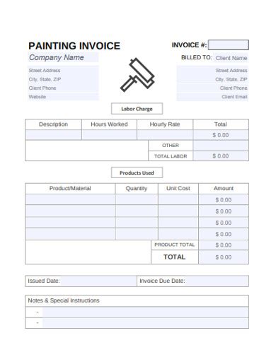 Painting Invoice 6 Examples Format Pdf Examples