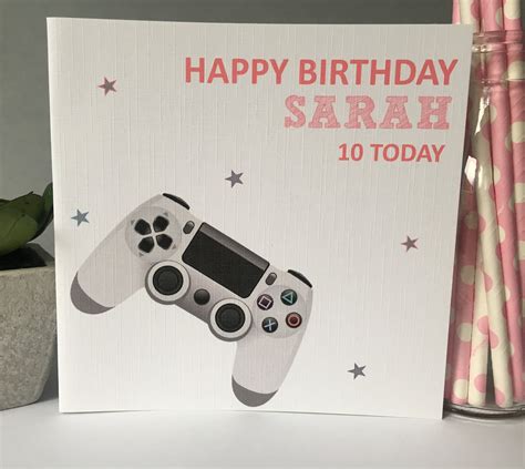 Personnalisé Birthday Card Girls Gaming Gamer Playstation Any Etsy