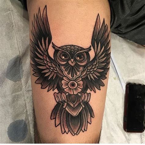 Owl Tattoo From Red Lotus Owl Tattoo Traditional Owl Tattoos Owl
