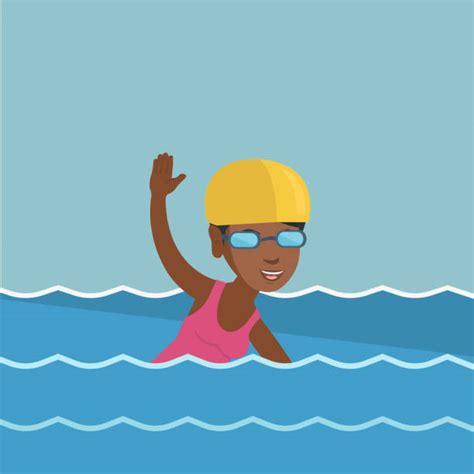 Best African American Swimming Illustrations Royalty Free Vector