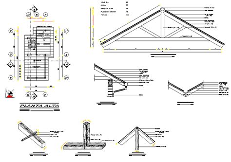 Roof Plan And Section Plan Layout File Cadbull