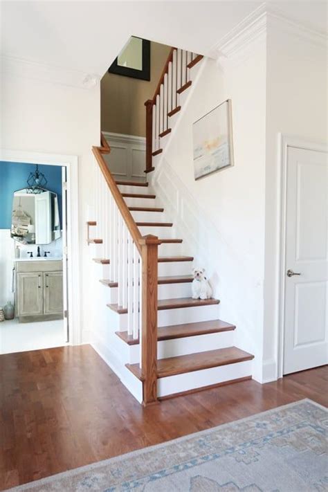 How To Prep And Paint Stained Stairs White House Staircase Stairs