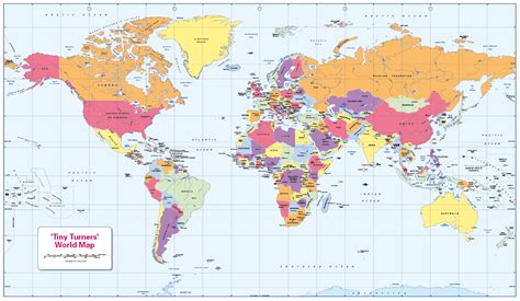 Personalised World Countries And Capitals Map Colour Blind Friendly