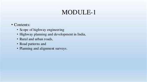 Module 1highway Planning And Scope Of Highway Engineering