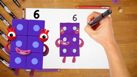 How To Draw Numberblock Six Cbeebies Bbc