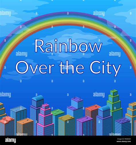 Landscape Rainbow And City Stock Vector Image And Art Alamy