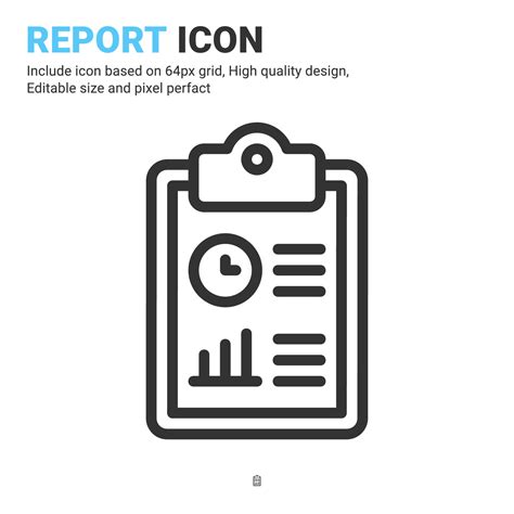 Report Icon Vector With Outline Style Isolated On White Background