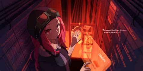 Wallpaper Redhead Long Hair Anime Girls Red Science Fiction