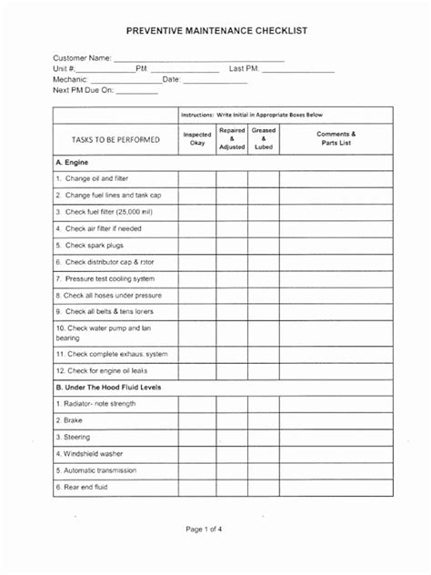 Printable Hvac Inspection Checklist Template