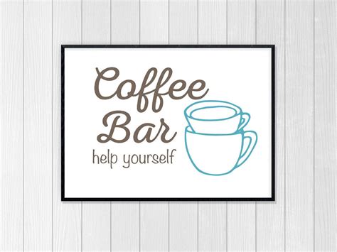 Coffee Bar Printable Coffee Bar Help Yourself Print Instant Etsy