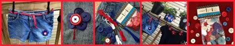 Patriotic Denim Shorts Makeover With Buttons Laura Kellys Inklings