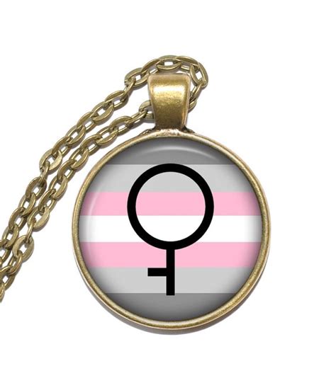 demigirl necklace pride symbol flag lgbt nickel free art etsy