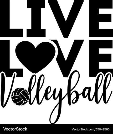 Live Love Volleyball Isolated On White Royalty Free Vector
