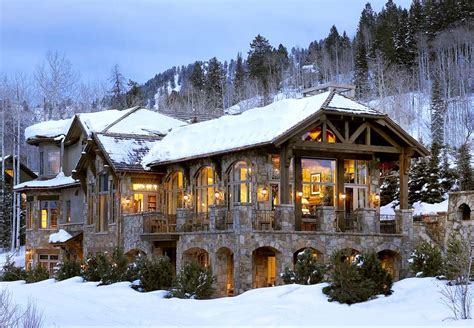 Home In Colorado Aspen House Winter House Stone Mansion