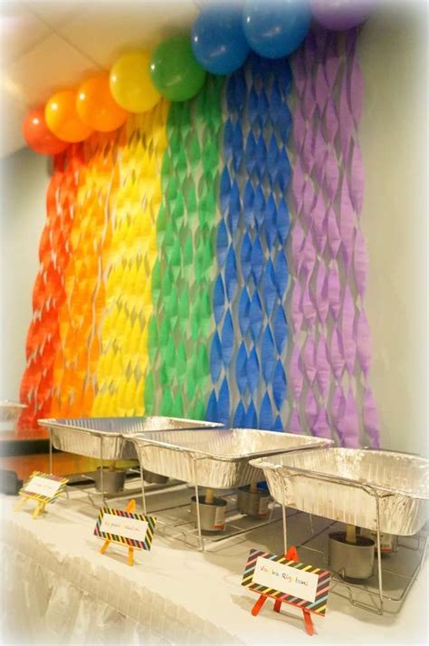 Crayola Rainbow Birthday Party Ideas Photo 1 Of 10 Trolls Birthday