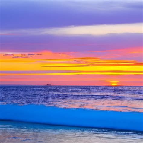Premium Photo A Colorful Sunset Is Seen Over The Ocean