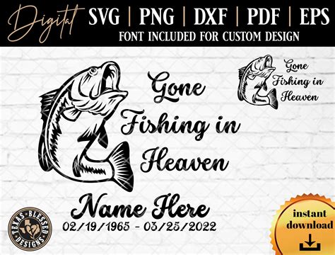 Gone Fishing in Heaven SVG in Loving Memory Fisherman Gone - Etsy Canada
