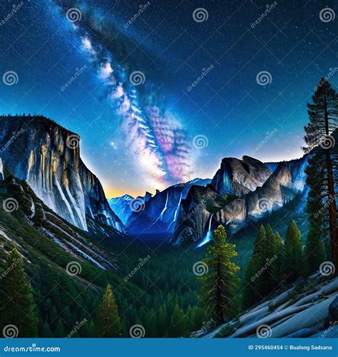 Or Illustrated Image Of The Milky Way Rising Above Yosemite National