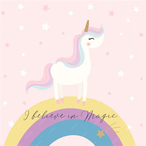 Lindo Vector De Unicornio Vector Premium