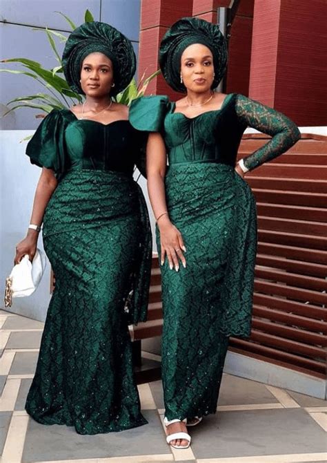 Aso Ebi Style Inspiration For Two Friends Who Slay Together Stylish Naija In 2021 Lace Dress