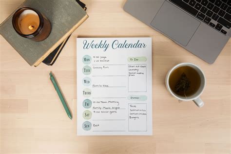 Weekly Calendar Pad 85 X 11 In 50 Thick Pages Weekly Planner Pad