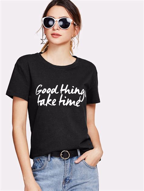 Good Things Take Time Tshirt Cool Girl Slogan Women Fashion Tee 90s