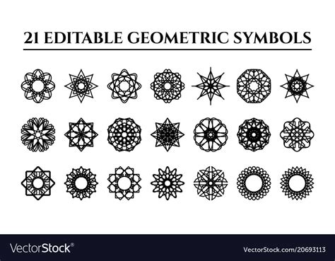 Geometric Ornaments Set Royalty Free Vector Image