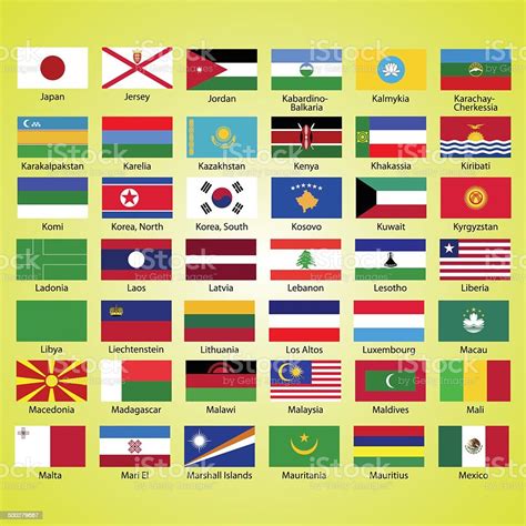 Vetores De Bandeiras Do Mundo Coleção Listados Em Ordem Alfabética