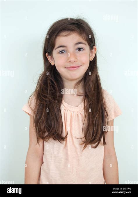 Portrait Of 7 Year Old Girl Stock Photo Alamy