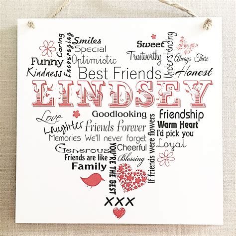 Personalised Friends T Friendship Word Art Custom Best Etsy