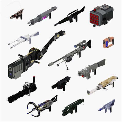 15 Futuristic Sci Fi Guns Weapons Bundle3dモデル Turbosquid 1984345