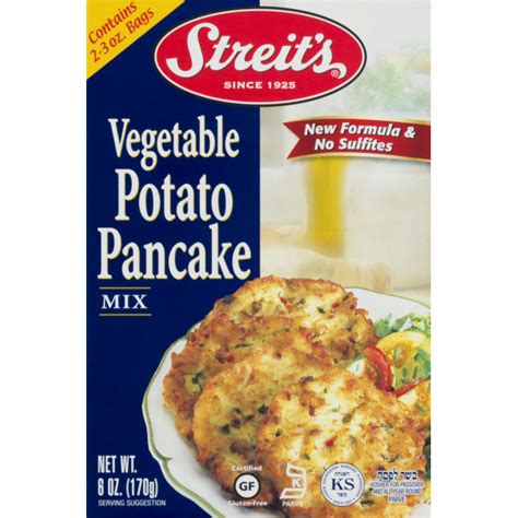 Stir in contents of one bag and let stand 5 to 10 minutes. Streit's Vegetable Potato Pancake Mix (6 oz) - Instacart