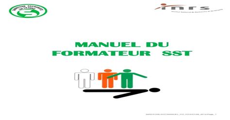 Manuel Du Formateur Sst Du Formateur Sstcompétences Du Sst Lors D
