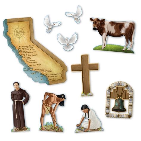 California Missions Project Clip Art Icon Symbols Set Mission