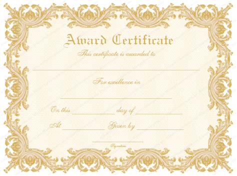 Formal Award Certificate Template