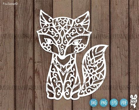 Lindo Mandala Fox Cut File En Svg Png Pdf Eps Formatos De Etsy México